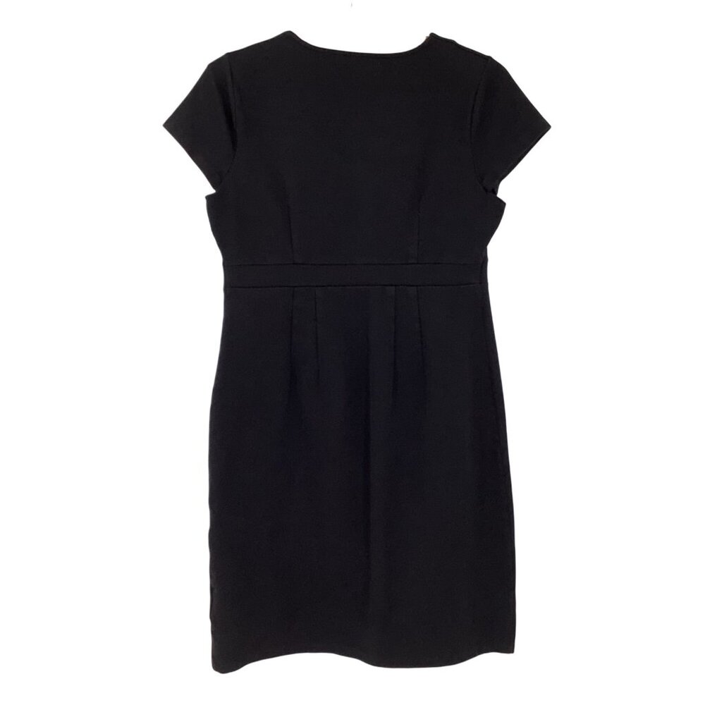 Boden Black Sheath Dress Size 8 Cotton Blend Stretch Office Evening Wear - Picture 2 of 4